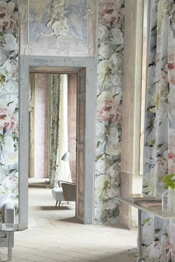 floral print fabric and wallpaper