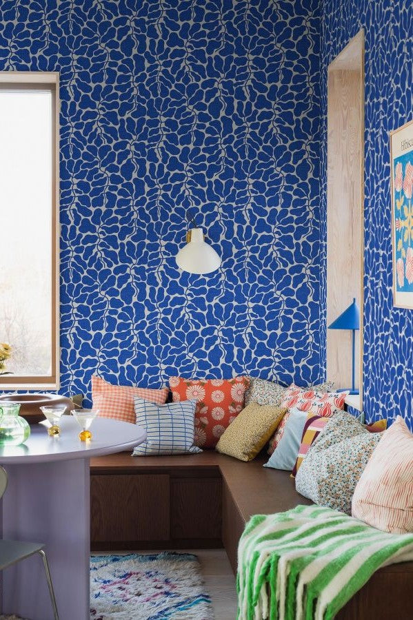 Boråstapeter Swedish wallpaper patterns featuring Scandinavian florals, botanical leaves and colorful nature-inspired designs
