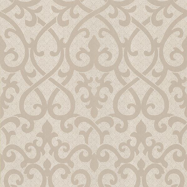 giselle-light-brown-ironwork-damask-wallpaper-york-wallcoverings-62-65862 - York Wallcoverings Papel pintado