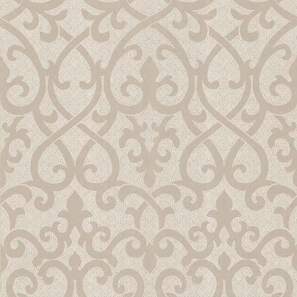 Giselle Light Brown Ironwork Damask Wallpaper - York Wallcoverings - 62-65862 - York Wallcoverings Wallpaper