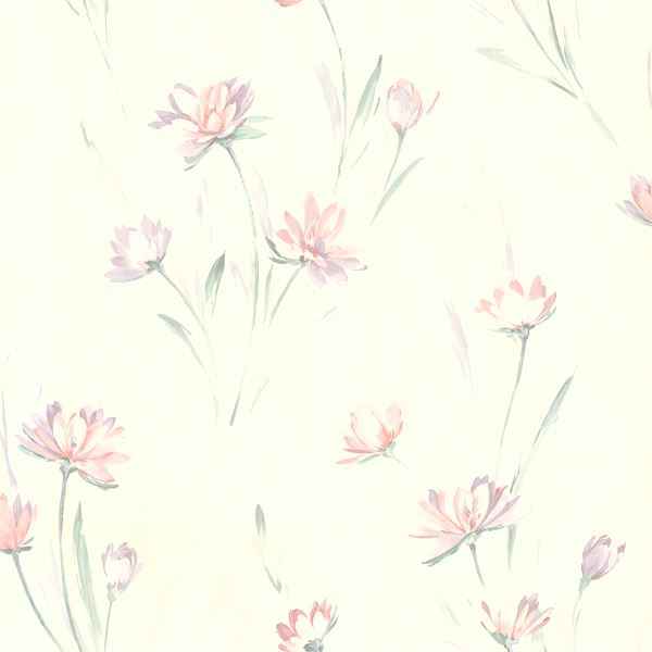 Lilly Pink Floral Texture Wallpaper - York Wallcoverings - 414-37400