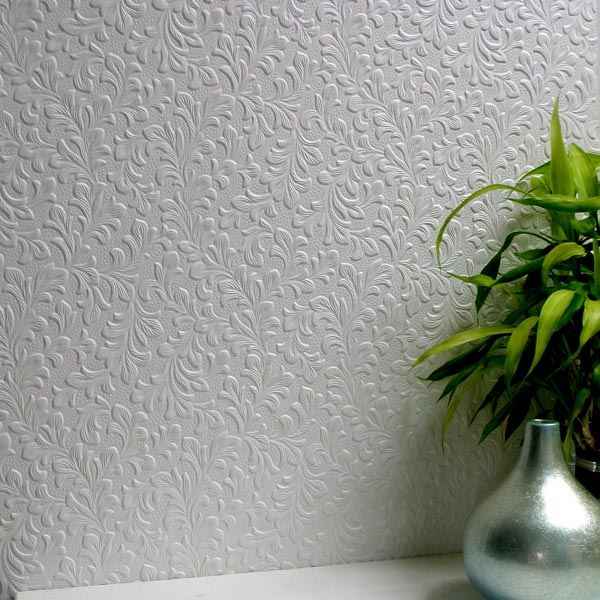 Wilton White Paintable Anaglypta Original Wallpaper - York Wallcoverings - 437-RD314