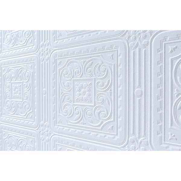 Turner Tile White Paintable Textured Vinyl Wallpaper - York Wallcoverings - 437-RD80000 - York Wallcoverings Wallpaper