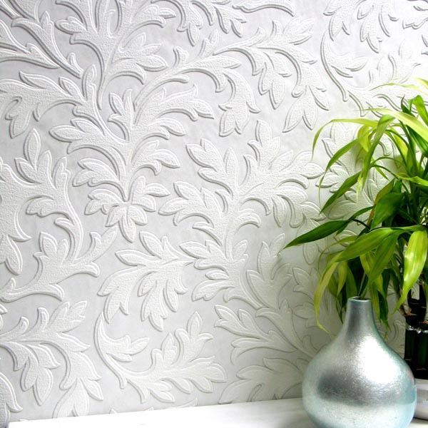 high-leaf-white-paintable-textured-vinyl-wallpaper-york-wallcoverings-437-rd80026 - York Wallcoverings Wallpaper