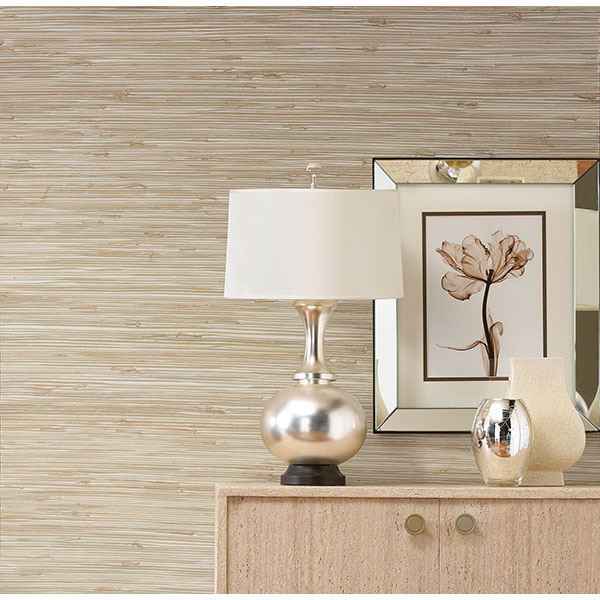 Ting Taupe Grasscloth Wallpaper - York Wallcoverings - 63-65601 - York Wallcoverings Wallpaper