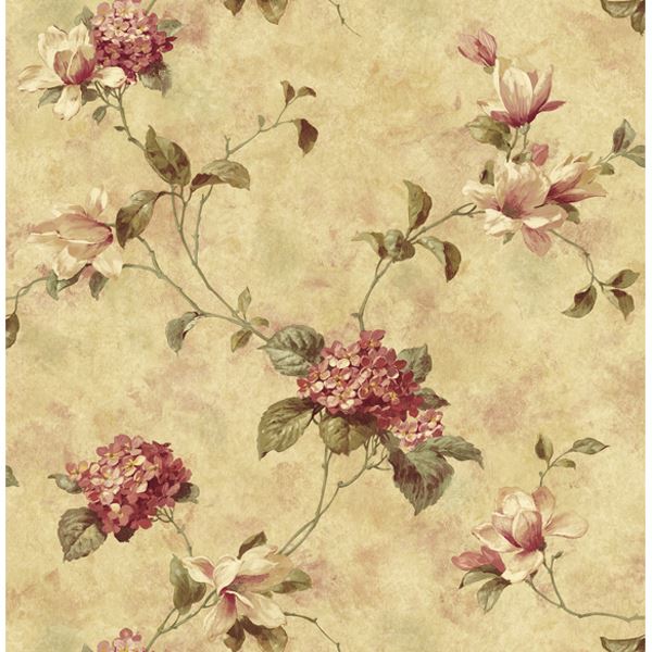 yellow-hydrangea-trail-york-wallcoverings-art76304 - York Wallcoverings Wallpaper