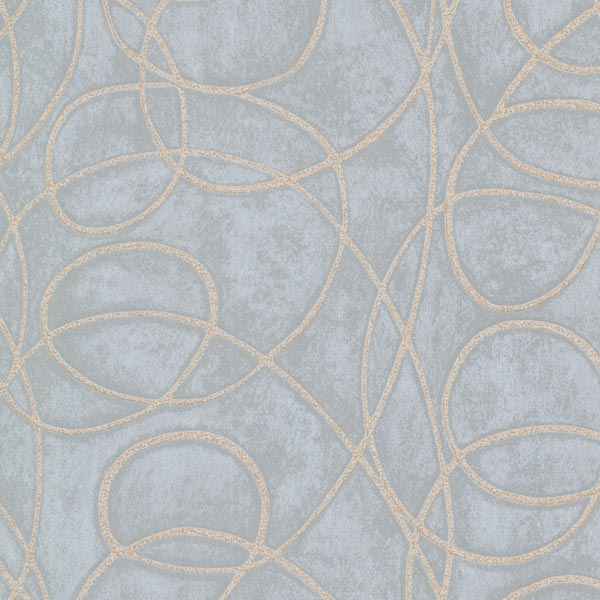 Novia Blue Geometric Swirl Wallpaper - York Wallcoverings - HZN43024 - York Wallcoverings Wallpaper