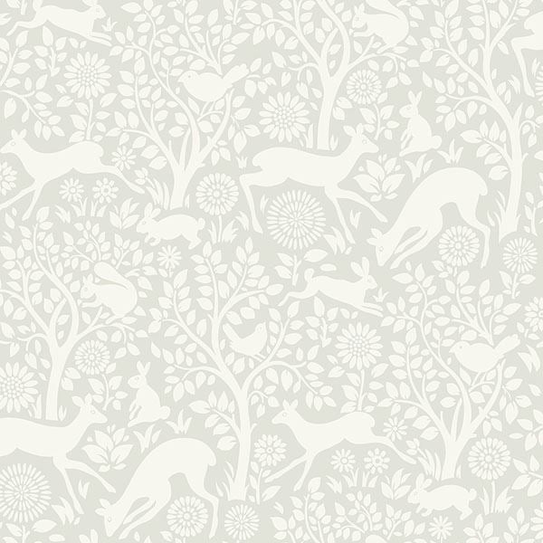 anahi-light-grey-forest-fauna-york-wallcoverings-has01232 - York Wallcoverings Wallpaper