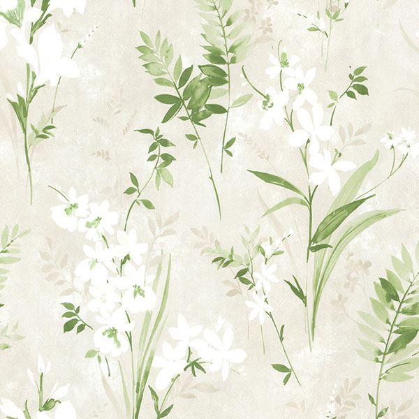 henrietta-green-watercolor-floral-wallpaper-york-wallcoverings-2605-21628 - York Wallpaper Wallpaper
