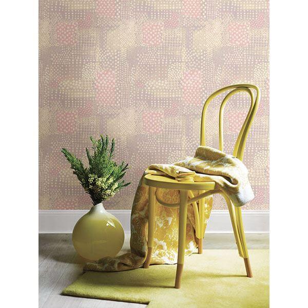 flower-power-pink-patchwork-york-wallcoverings-1014-001864 - York Wallcoverings Wallpaper