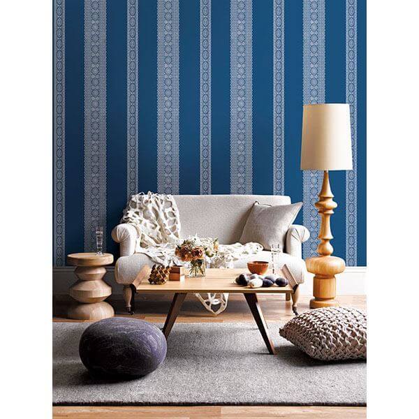 brynn-indigo-paisley-stripe-wallpaper-york-wallcoverings-1014-001832 - York Wallcoverings Wallpaper