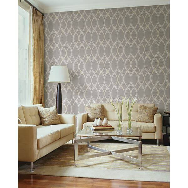 frequency-grey-ogee-wallpaper-york-wallcoverings-2625-21850 - York Wallpaper Wallpaper