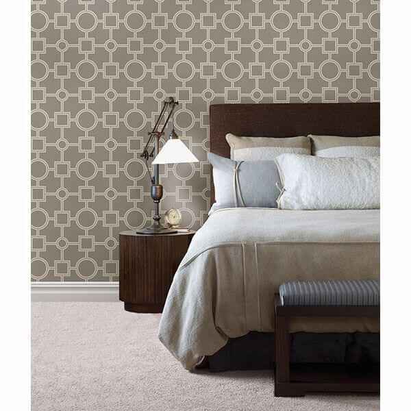Matrix Taupe Geometric Wallpaper - York Wallcoverings - 2625-21810 - York Wallcoverings Wallpaper