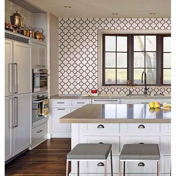 Origin Burgundy Quatrefoil Wallpaper - York Wallcoverings - 2625-21859 - York Wallcoverings Wallpaper