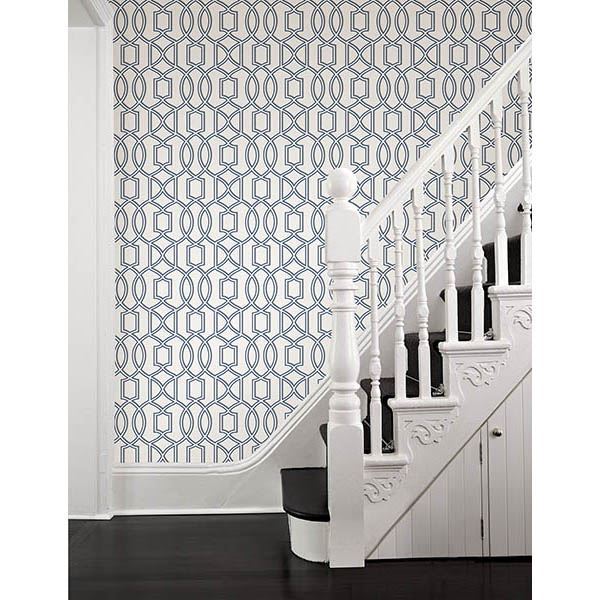 Quantum Blue Trellis Wallpaper - York Wallcoverings - 2625-21815 - York Wallcoverings Wallpaper