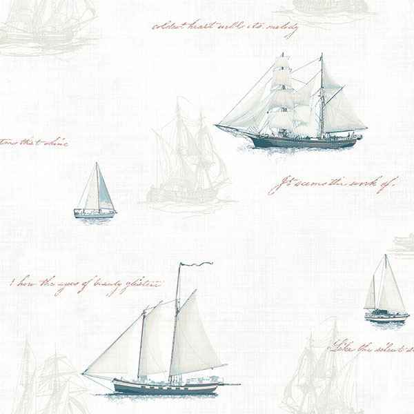 Andrew White Ships Wallpaper - York Wallcoverings - MAN01703 - York Wallcoverings Wallpaper