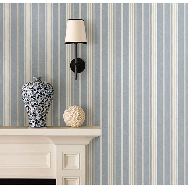cooper-denim-cabin-stripe-york-wallcoverings-man491016 - York Wallcoverings Wallpaper