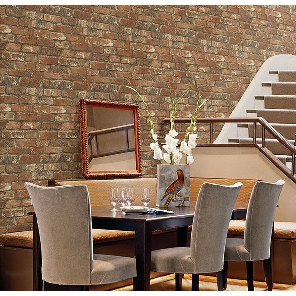 oxford-rust-brick-texture-wallpaper-york-wallcoverings-man20097 - York Wallcoverings Papel pintado