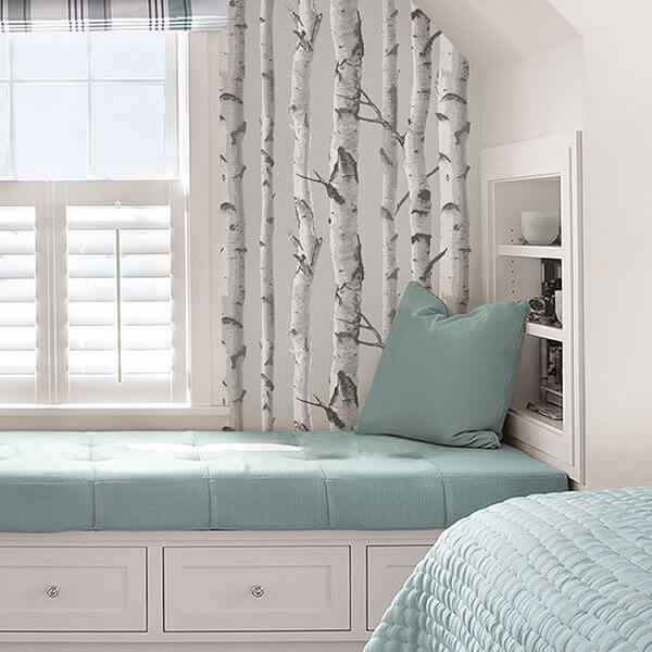 Birch Tree Peel and Stick Wallpaper - York Wallcoverings - NU3128 - York Wallcoverings Wallpaper