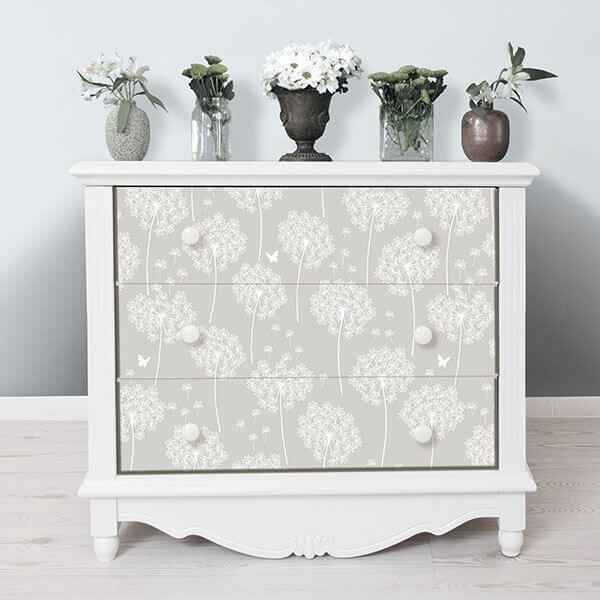 Dandelion Grey Peel And Stick Wallpaper - York Wallcoverings - NU1651 - York Wallcoverings Wallpaper
