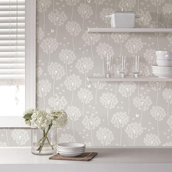 dandelion-grey-peel-and-stick-wallpaper-york-wallcoverings-nu1651 - York Wallcoverings Wallpaper