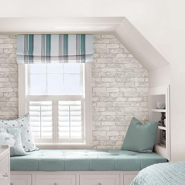 grey-and-white-brick-peel-and-stick-wallpaper-york-wallcoverings-nu3010 - York Wallcoverings Wallpaper