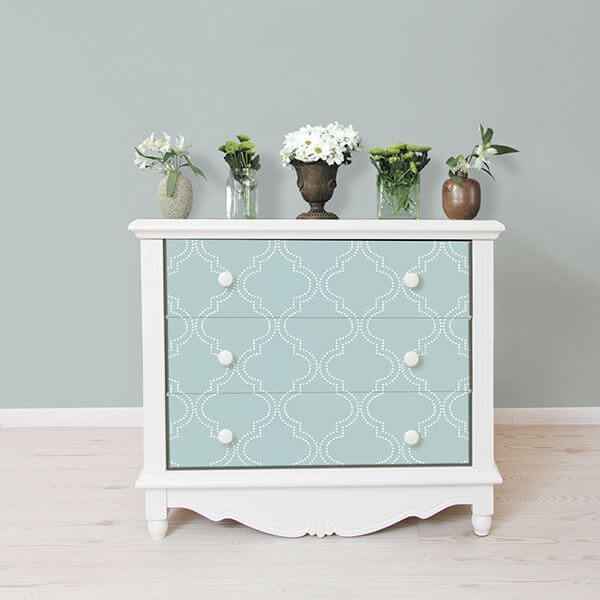Slate Blue Quatrefoil Peel and Stick Wallpaper - York Wallcoverings - NU1826 - York Wallcoverings Wallpaper
