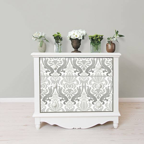 grey-nouveau-damask-peel-and-stick-wallpaper-york-wallcoverings-nu1827 - York Wallcoverings Wallpaper