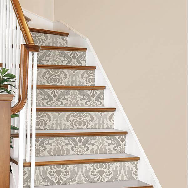 grey-nouveau-damask-peel-and-stick-wallpaper-york-wallcoverings-nu1827 - York Wallcoverings Wallpaper