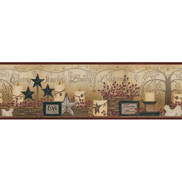 Dark Red Caring Candles Wallpaper - York Wallcoverings - CCB2281