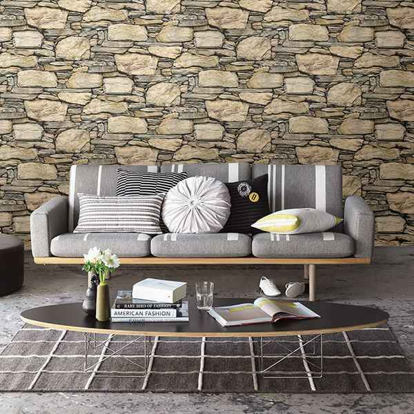 Wheat Stone Wall Wallpaper - York Wallcoverings - 2701-22317 - York Wallcoverings Wallpaper