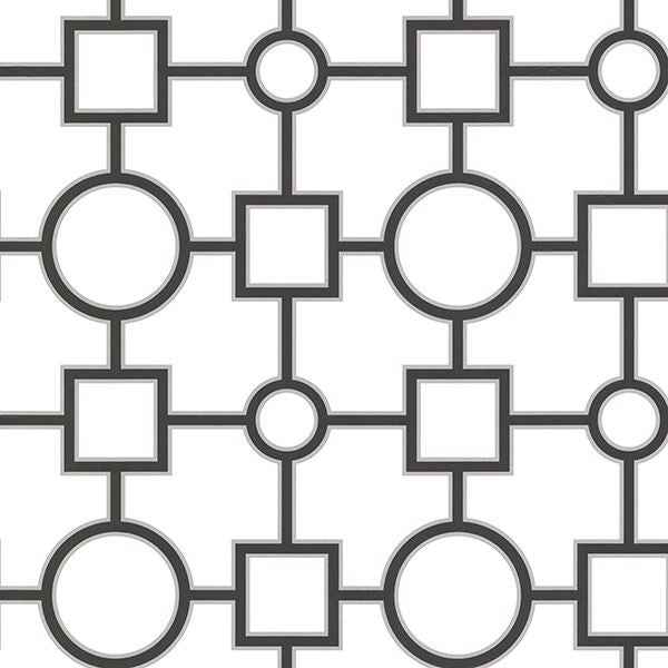 Geometric Black Prevost Wallpaper - York Wallcoverings - 2686-20274 - York Wallcoverings Wallpaper