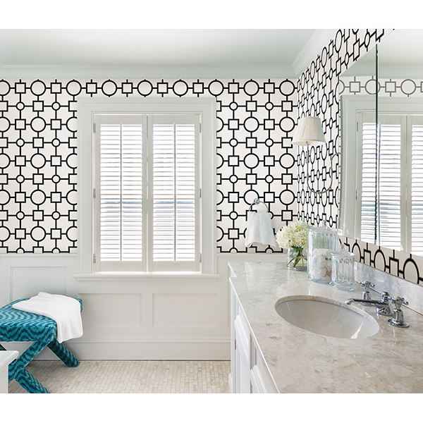 Geometric Black Prevost Wallpaper - York Wallcoverings - 2686-20274 - York Wallcoverings Wallpaper