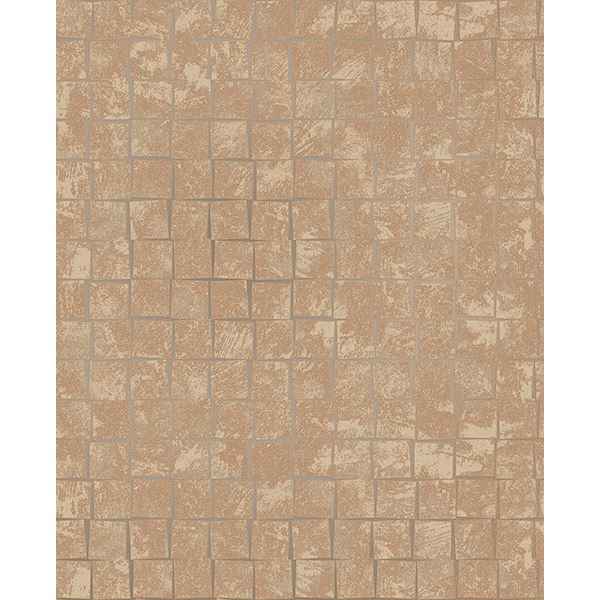 Cubist Copper Geometric Wallpaper - York Wallcoverings - 2683-23004