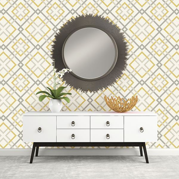 saltire-yellow-lattice-york-wallcoverings-2697-22652 - York Wallcoverings Wallpaper