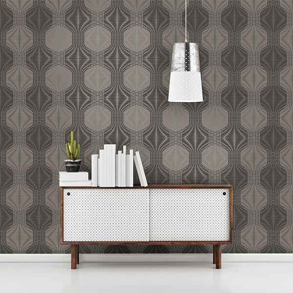 Optic Brown Geometric Wallpaper - York Wallcoverings - 2697-22634 - York Wallcoverings Wallpaper