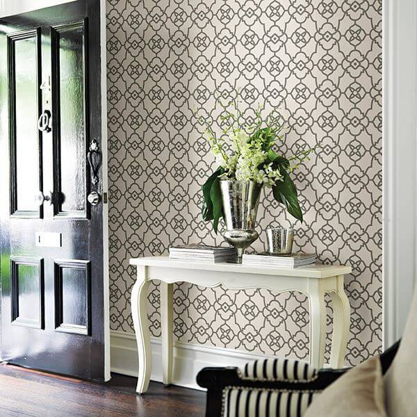 atrium-grey-trellis-wallpaper-york-wallcoverings-2702-22720 - York Wallcoverings Papel pintado