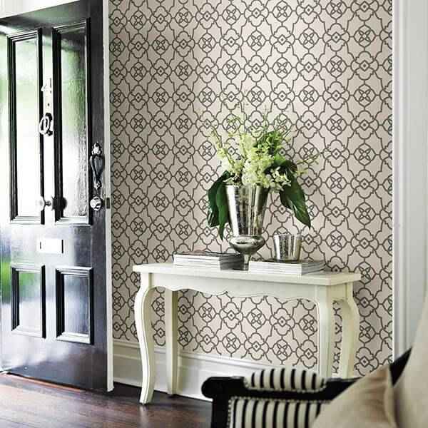 Atrium Grey Trellis Wallpaper - York Wallcoverings - 2702-22720 - York Wallcoverings Wallpaper