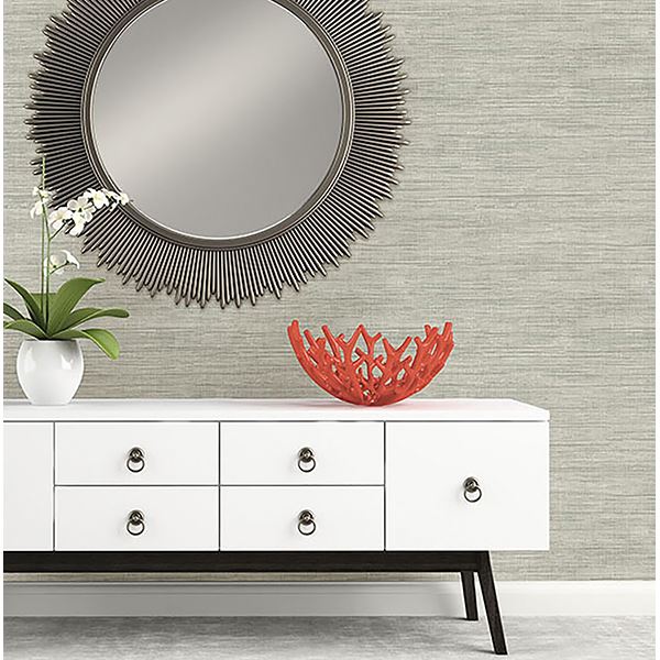 island-grey-faux-grasscloth-wallpaper-york-wallcoverings-fd23285 - York Wallcoverings Wallpaper