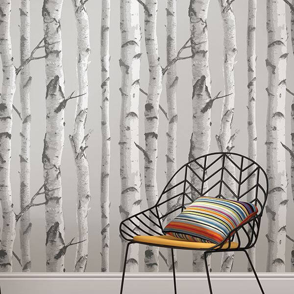 mountain-birch-grey-peel-and-stick-wallpaper-york-wallcoverings-nu1694 - York Wallcoverings Wallpaper