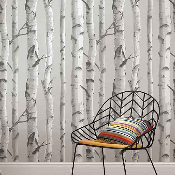 Mountain Birch Grey Peel and Stick Wallpaper - York Wallcoverings - NU1694 - York Wallcoverings Wallpaper
