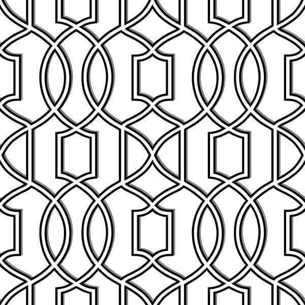 Uptown Trellis Blackwhite Peel and Stick Wallpaper - York Wallcoverings - NU1696