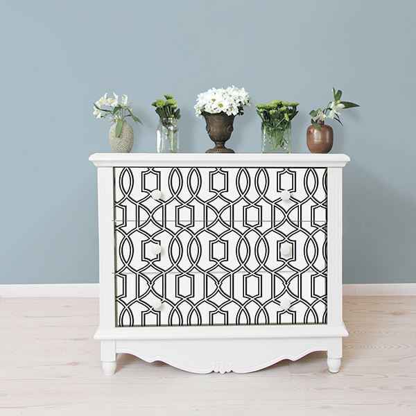 Uptown Trellis Blackwhite Peel and Stick Wallpaper - York Wallcoverings - NU1696 - York Wallcoverings Wallpaper