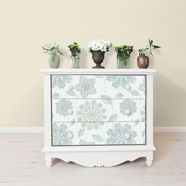 gypsy-floral-bluegreen-peel-and-stick-wallpaper-york-wallcoverings-nu1697 - York Wallcoverings Wallpaper