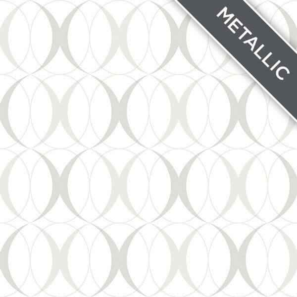 Circulate Light Silver Peel and Stick Wallpaper - York Wallcoverings - NUS1704 - York Wallcoverings Wallpaper