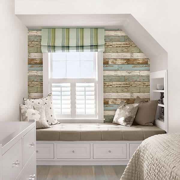 Old Salem Vintage Wood Peel and Stick Wallpaper - York Wallcoverings - NUS2188 - York Wallcoverings Wallpaper