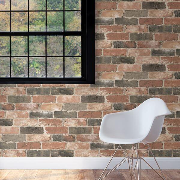 newport-reclaimed-brick-peel-and-stick-wallpaper-york-wallcoverings-nus2064 - York Wallcoverings Wallpaper