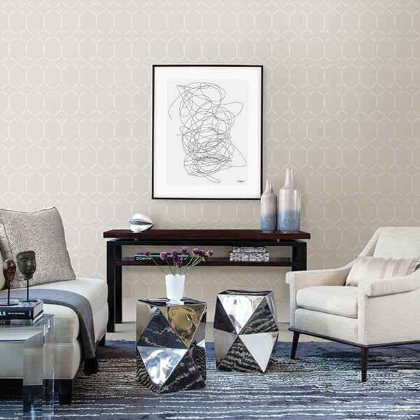 Fusion Neutral Geometric Wallpaper - York Wallcoverings - 2716-23852 - York Wallcoverings Wallpaper