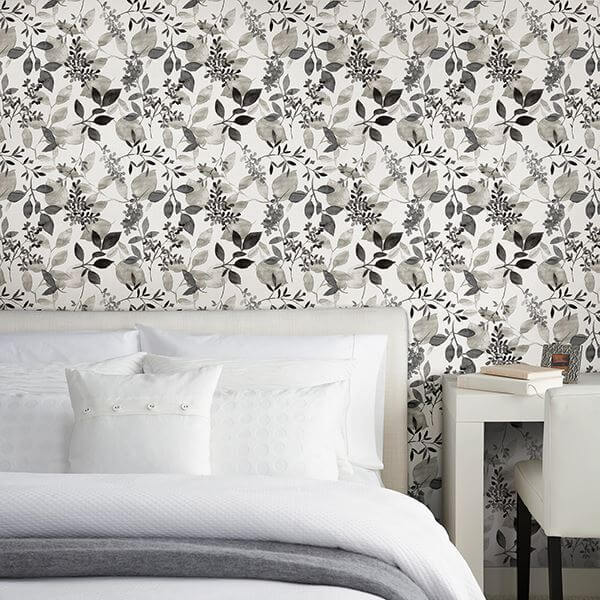 gossamer-black-botanical-wallpaper-york-wallcoverings-2716-23866 - York Wallcoverings Papel pintado