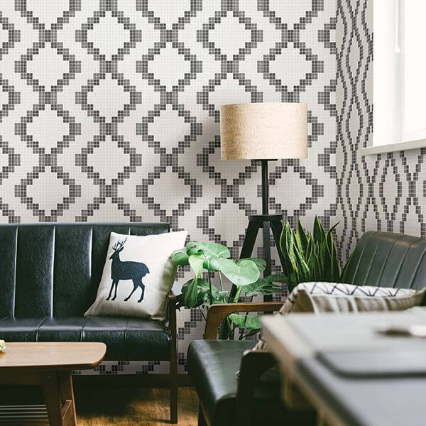 mosaic-black-grid-wallpaper-york-wallcoverings-2716-23864 - York Wallcoverings Papel pintado